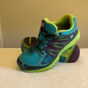 Salomon Teal and Lime Athletic Shoes